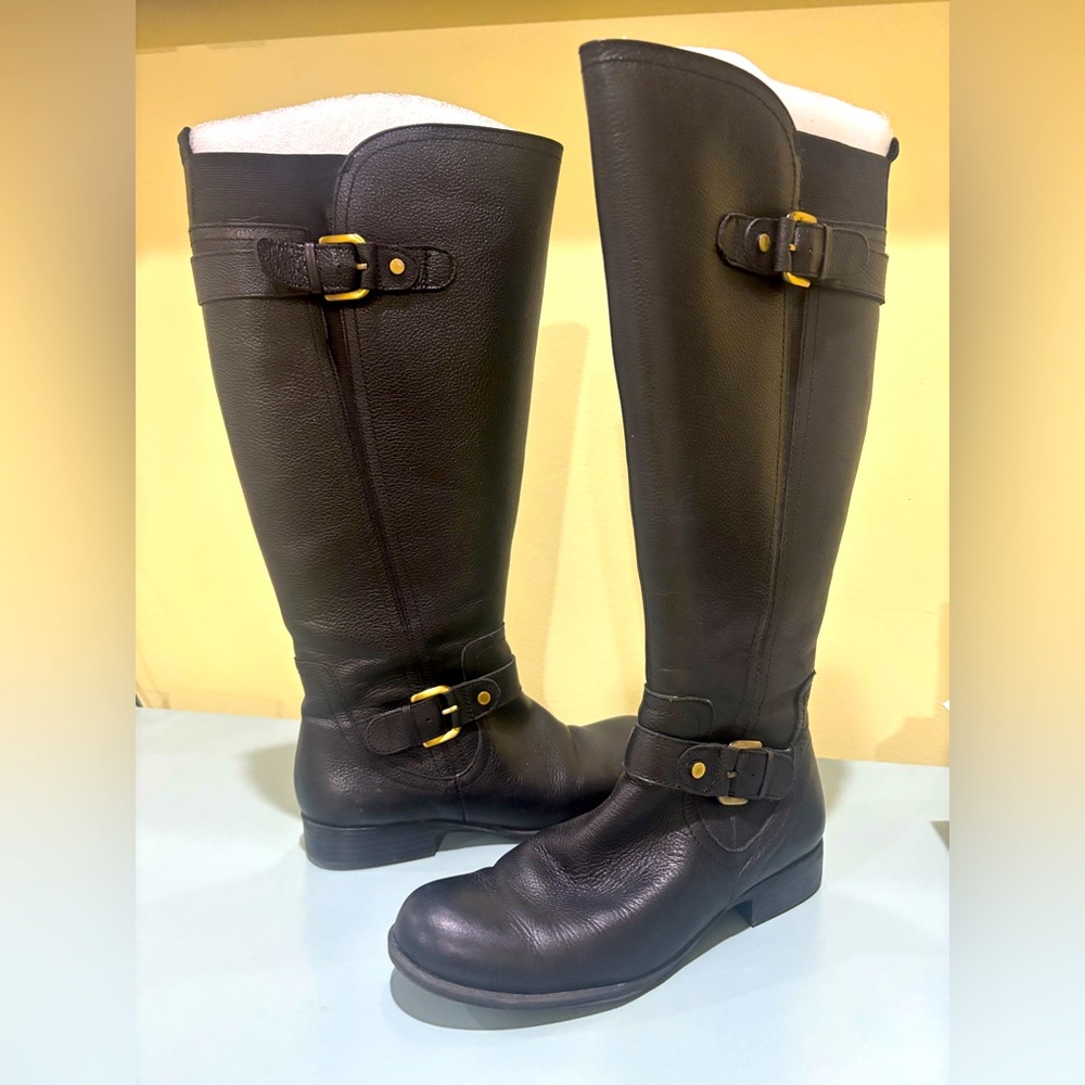 Naturalizer Black Leather riding boot, Widecalf
